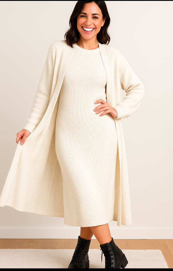 in maglia abito lungo e cardigan donna
Completo in maglia abito lungo e cardigan
autunno inverno 2025 2026