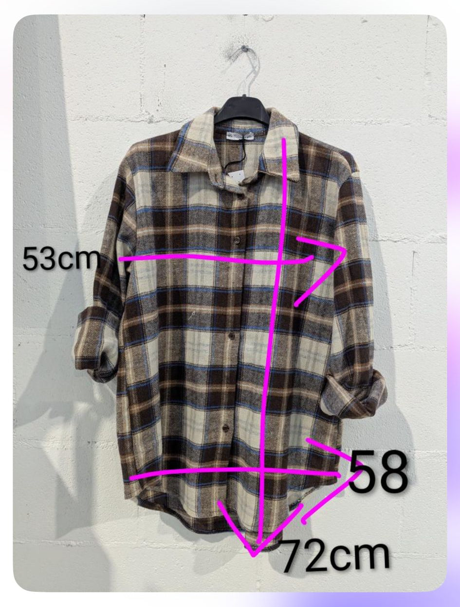 Camicia tartan donna.in tessuto di cotone caldo e morbido.t unica